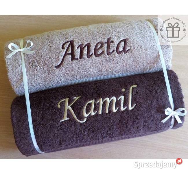 Ręcznik z HAFTEM imię prezent CHŁOPAK DZIEWCZYNA Toruń