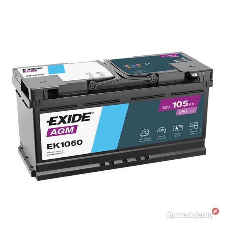 Akumulator Exide Start Stop AGM 105Ah 950A lubelskie