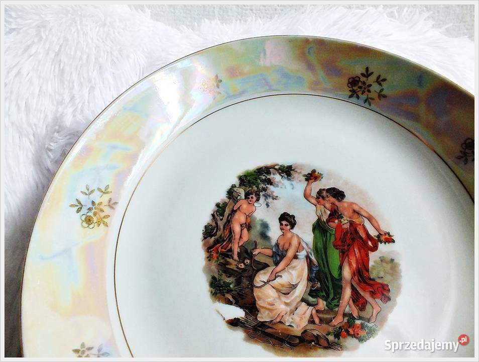 Duży Talerz Henneberg Porcelana z lat 70 PRL DDR Żary