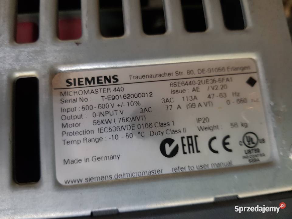 Falownik Siemens Micromaster 440 śląskie Sosnowiec
