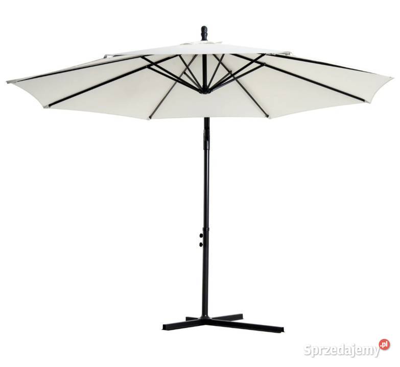 Parasol ogrodowy z ręczną korbą 3 M kremowy Brzesko