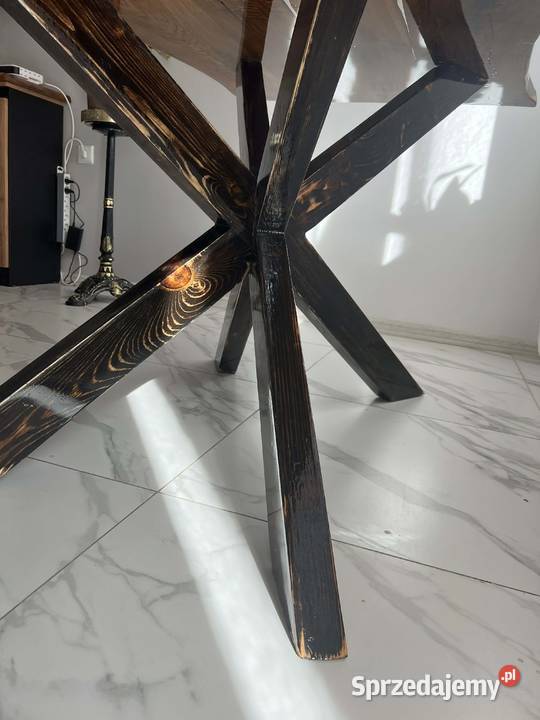 Stuł z żywicy epoksydowej dęba 75cm Krąg