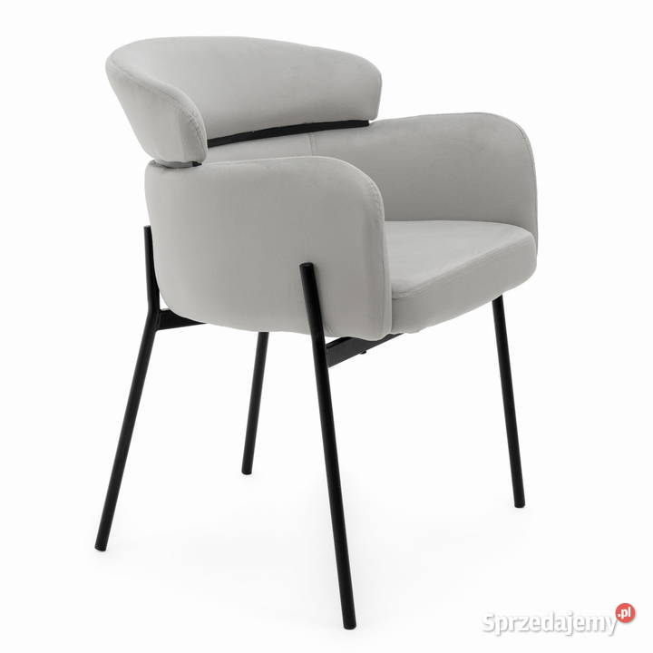 Krzesło Tapicerowane Bolzano Jasnoszare Wysyłka Krzesła