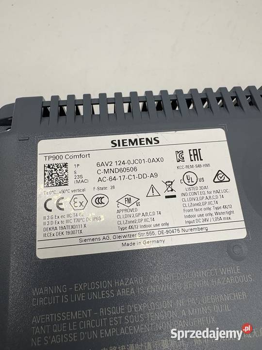 Siemens 6AV2 1240JC010AX0 HMI Panel Warszawa