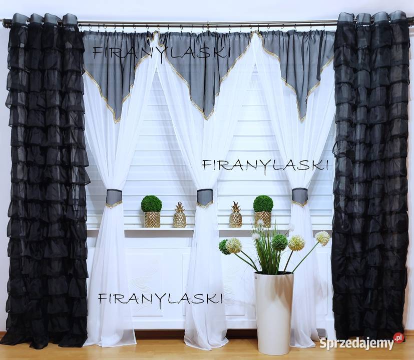 Firana 400x250 firany białe czarne złote Kamień Pomorski sprzedam