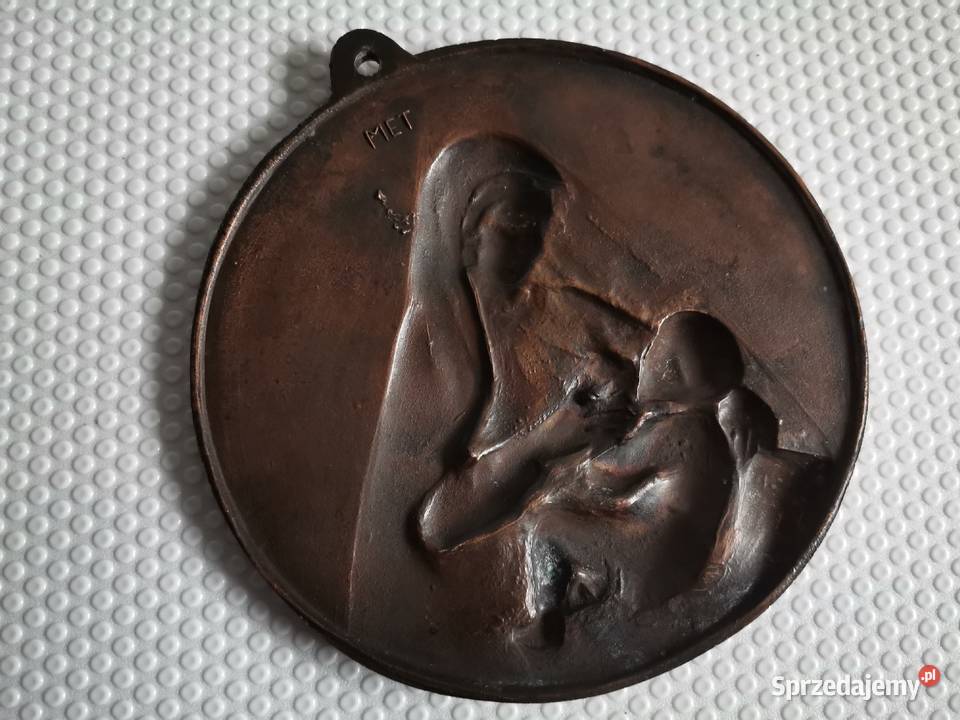 Stary metalowy medal klipa zawieszka Matka Boska sprzedam