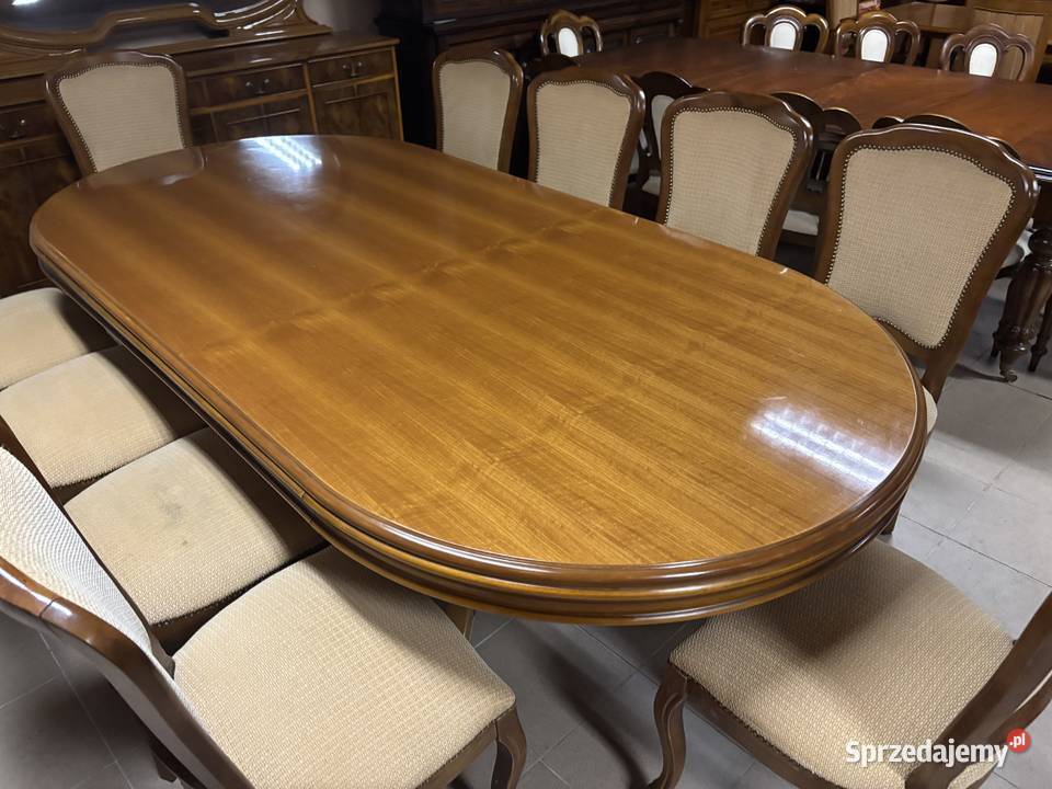 Włoski Stylowy Zestaw Stół 10 Krzeseł Meble Gorzów Wielkopolski