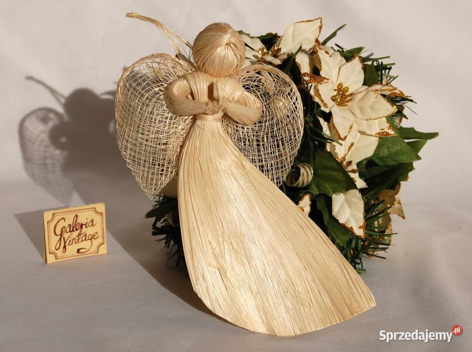 Anioł anioły z włókna abaca sznurka naturalne beżowy Lublin