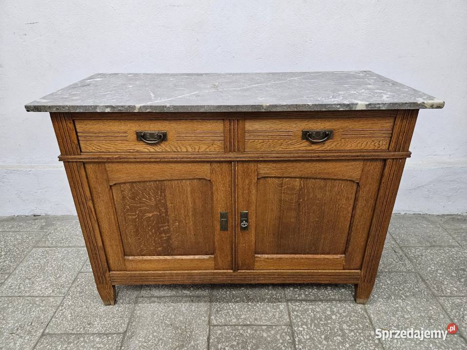 Stara dębowa komoda z marmurem małopolskie Nowy Sącz