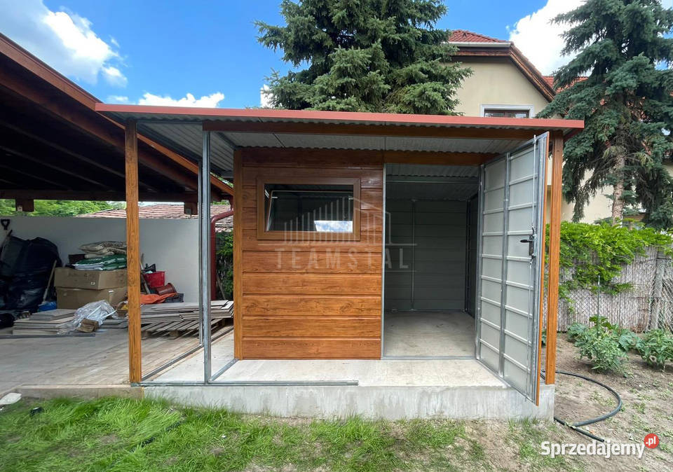 Domek ogrodowy 25x25m 2x wiaty drzwi okno rynny Chojnice