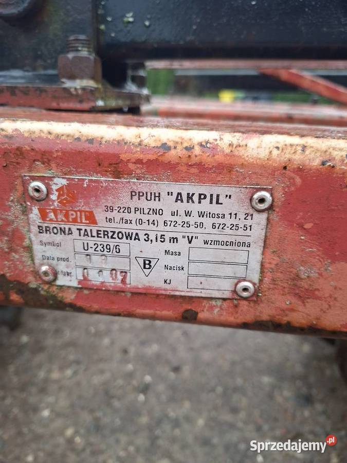 Brona talerzowa 315m Wzmocniona Akpil V 2008r sprzedam