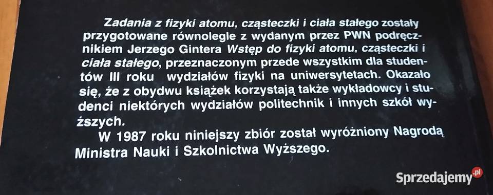 Zadania z fizyki atomu cząsteczki i ciała Gdańsk