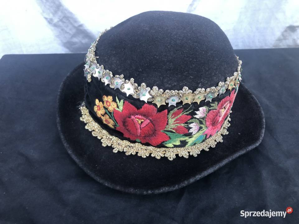 Kapelusz Łowicki zabytkowy Stroj Łowicki