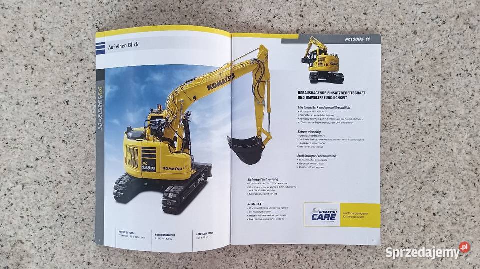 KOMATSU PC 138 Koparka gąsienicowa Prospekt Poradniki, albumy i reportaże