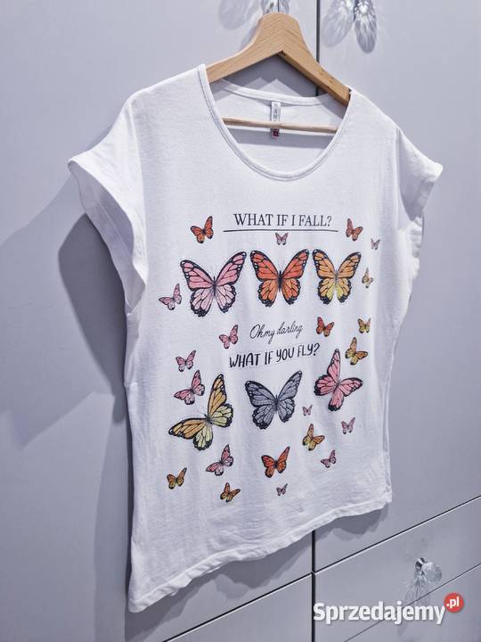 Bawełniana damska bluzeczka w motyle Rozmiar 42(XL) śląskie