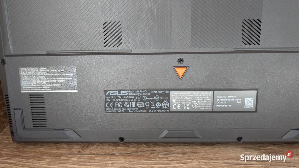 Laptop Asus TUF GAMING F16 Model FX607V Intel Core i5 Ruda Śląska