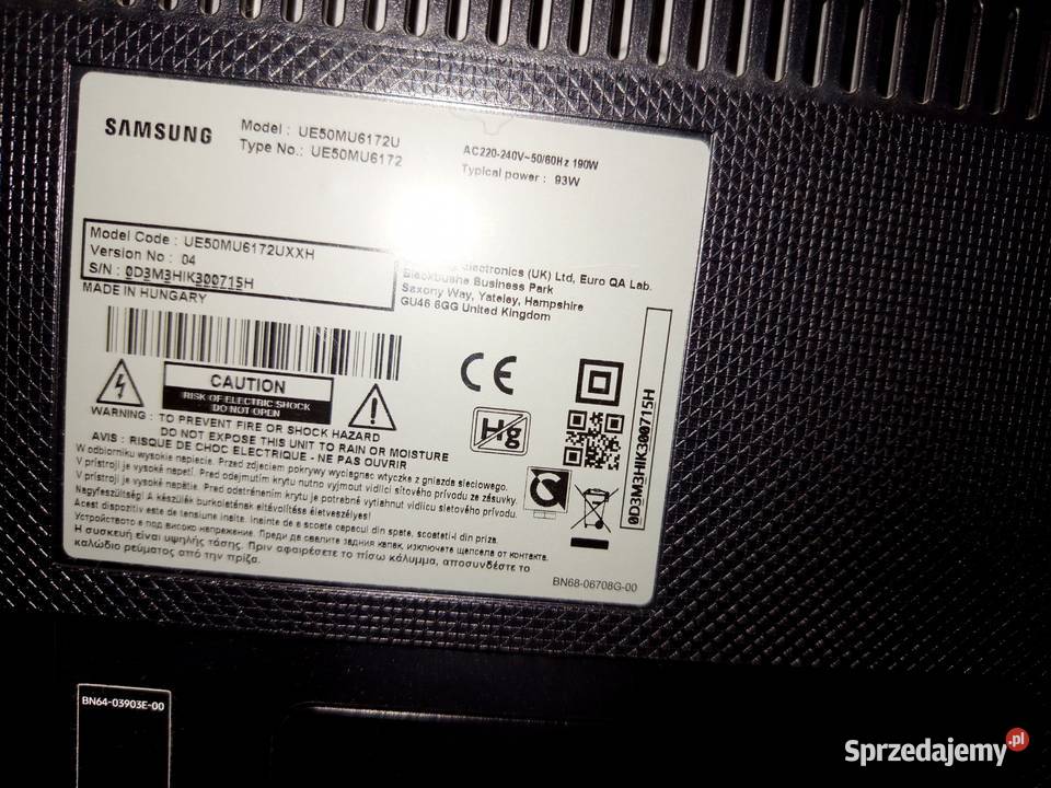 SAMSUNG UE50MU6172 pomorskie Gdańsk