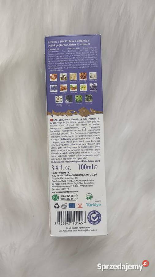 Olejek do włosów Harems Turcja Kosmetyki małopolskie Olkusz