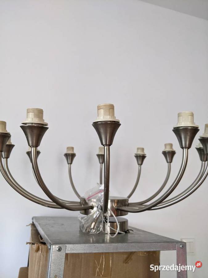 TANIO żyrandol 12ramienny stal chromowa duży