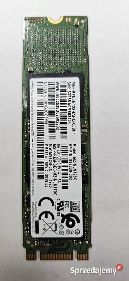 SAMSUNG PM871b 128GB TLC SATA III M2 MZNLN128C Suwałki