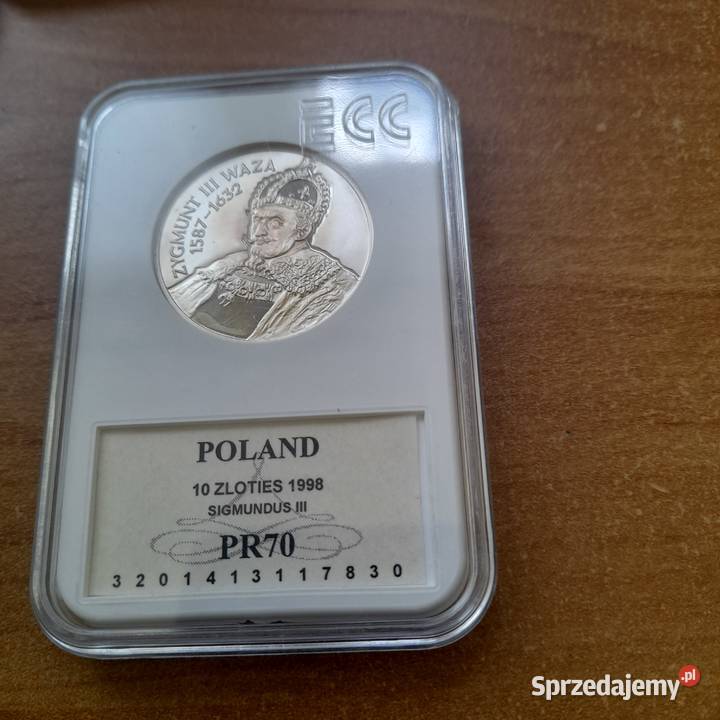 Moneta srebrna Zygmunt III Waza popiersie 10 z