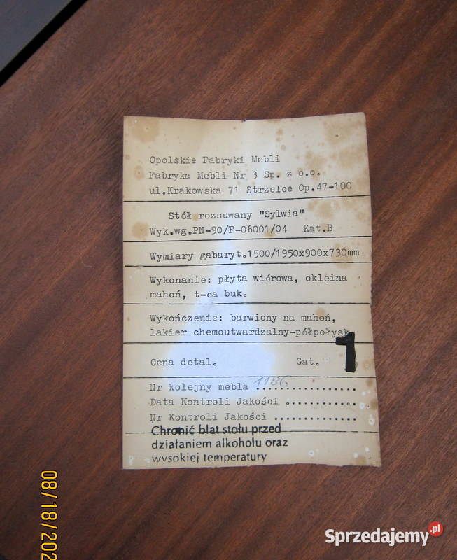 Stół rozsuwany Sylwia czasy PRL małopolskie