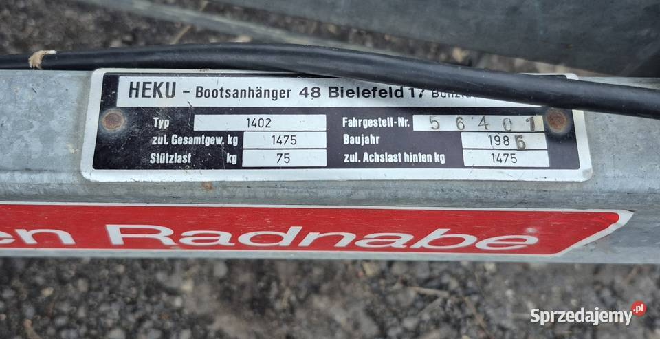 Przyczepa podłodziowa uchylna DMC 1400