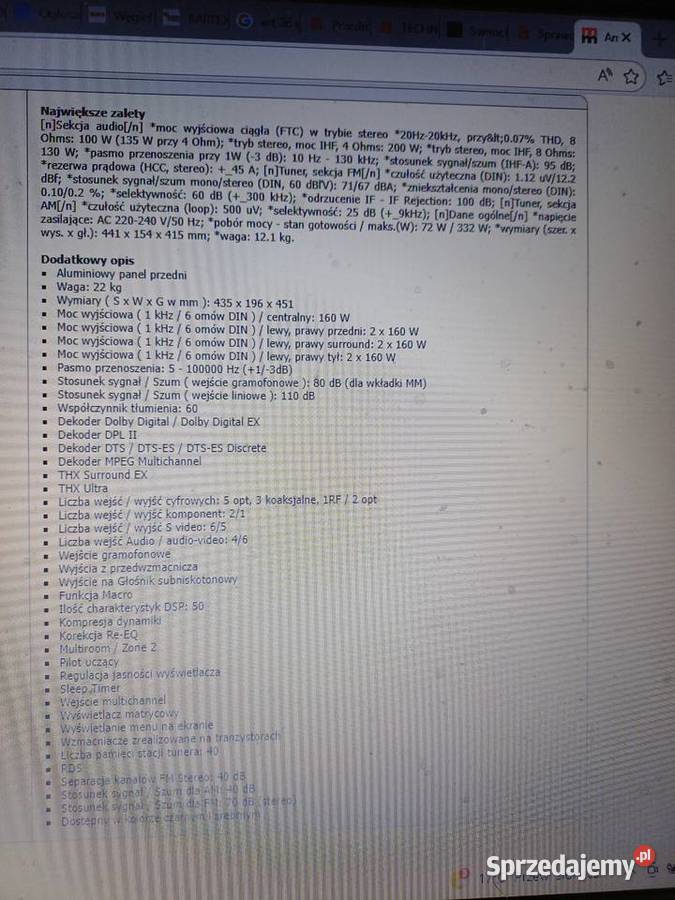 Onkyo integra tx ds 989 amplituner Amplitunery podkarpackie