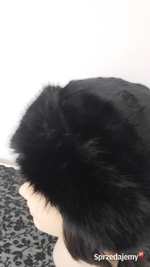 Czarna ciepła czapka imitacja futerka śląskie sprzedam