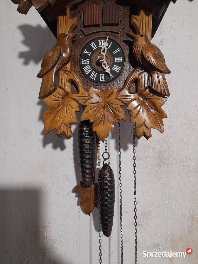 Kukułka z pozytywką zegar wiszący ścienny