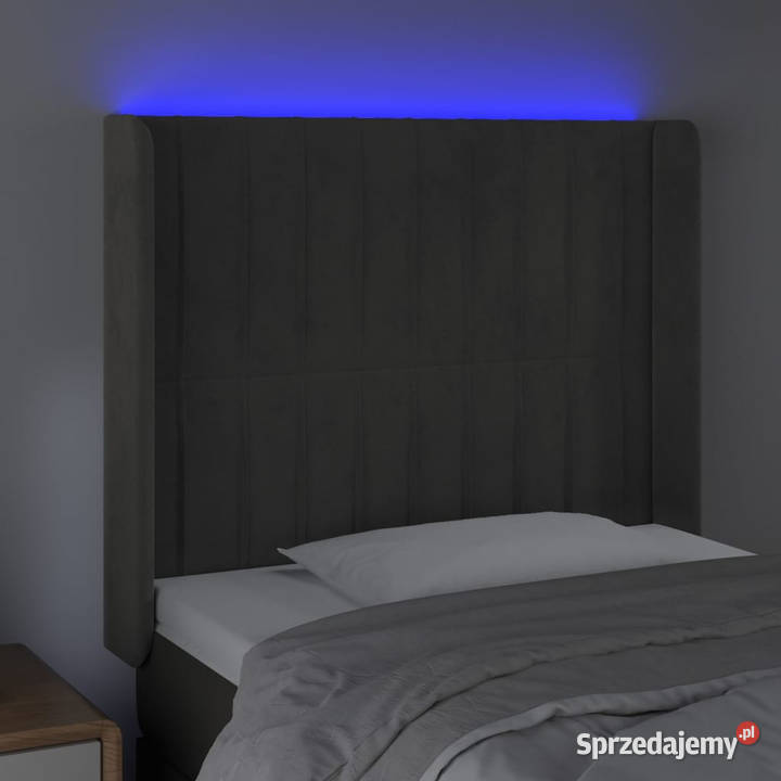 Zagłówek do łóżka z LED ciemnoszary 93x16x118128 Warszawa sprzedam