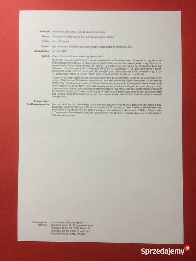 560 Niemieckie Specjalne Znaczki Pocztowe Filatelistyka zachodniopomorskie Szczecin sprzedam