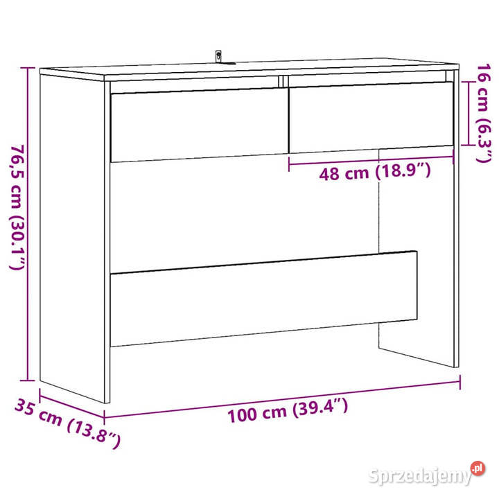 Stolik konsolowy dąb artisan 100x35x765 WM856785 Warszawa sprzedam