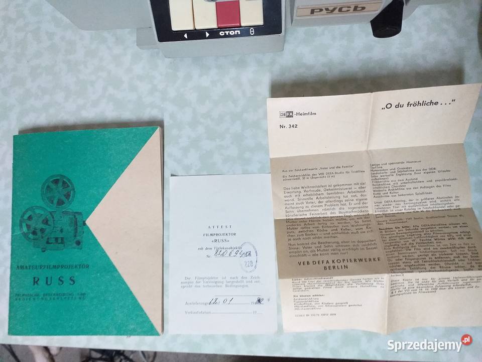 projektor filmowy russ rus ruś 8 mm kompletna Witnica