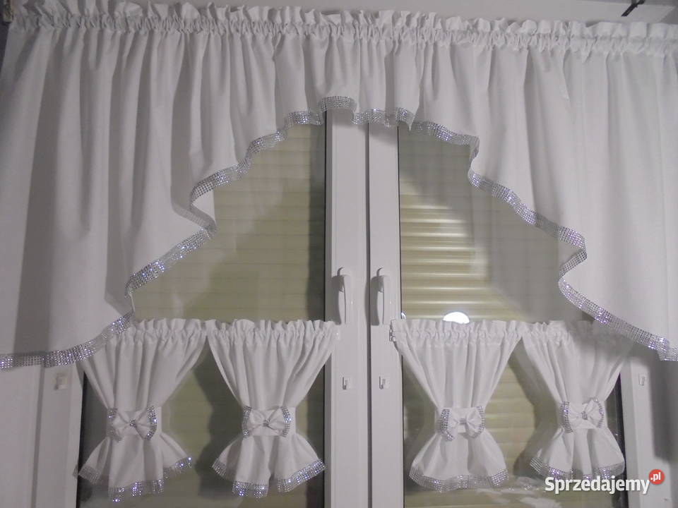 firanki zazdrostki lambrekin zasłonki GLAMUR biały Włocławek