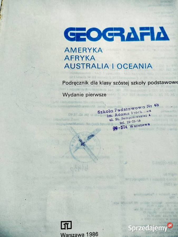 Ameryka Australia Oceania geografia książki Warszawa sprzedam