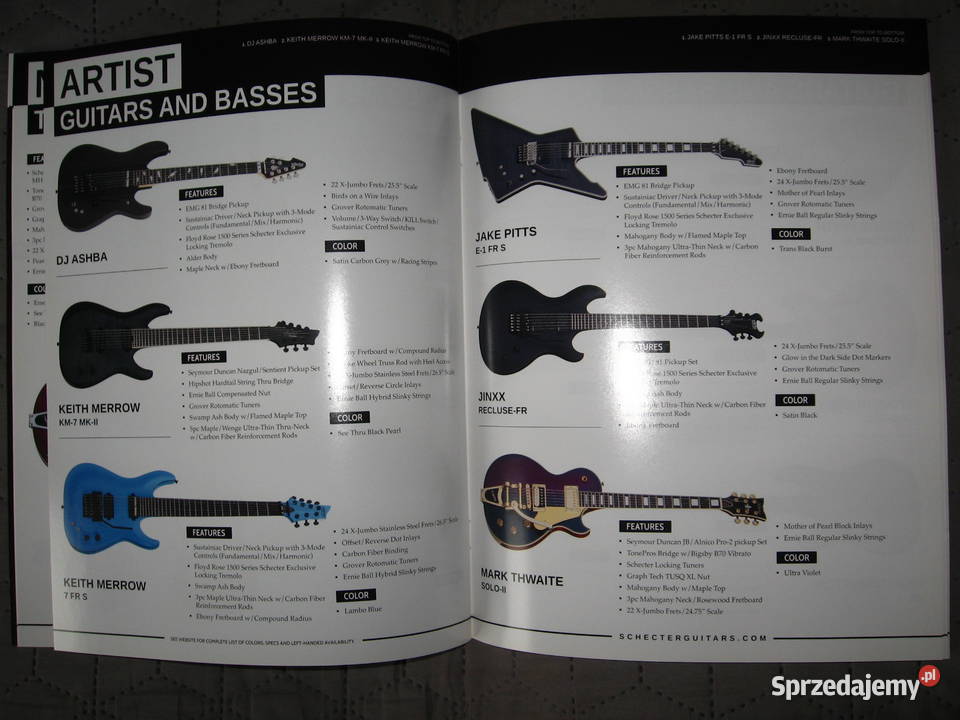 Schecter Guitar Research For 2017 katalog gitar Kępice
