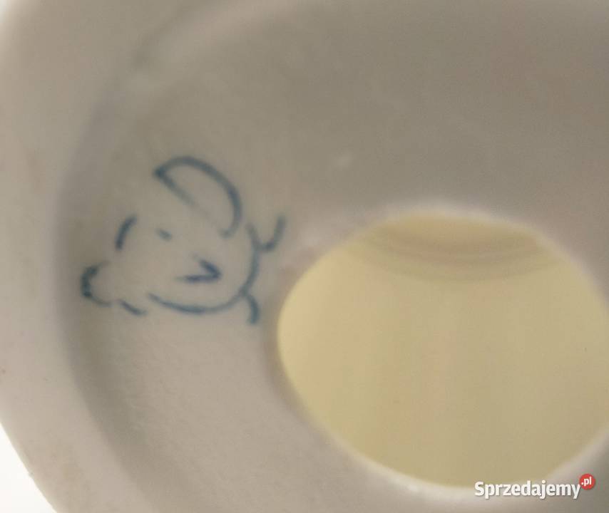 Figura stara cieniutka porcelana Putto z harfą Gniezno