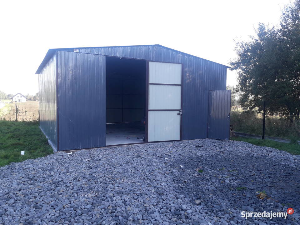 Grafitowy Garaż Blaszany 8x9m Magazyn Hala Głowno