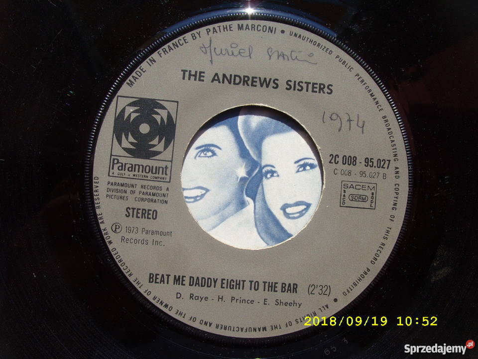 THE ANDREWS SISTERSIN THE MOOD Singiel winyl Wołów