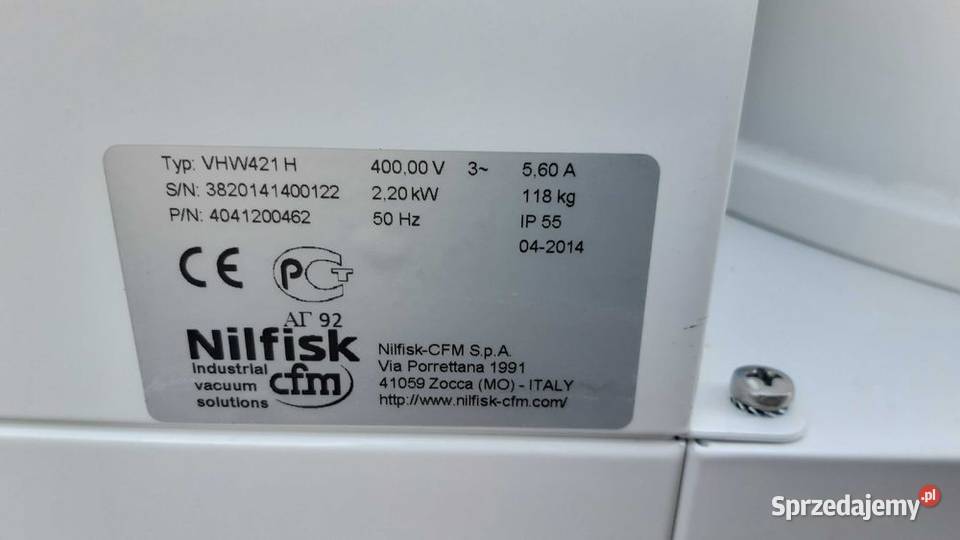 Odkurzacz Przemysłowy NILFISK VHW 421 H VHW 320 Sułów