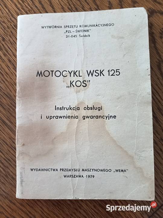Wsk KOS instrukcja Warszawa sprzedam