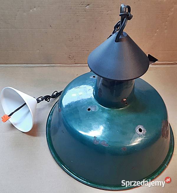Lampa industrialna wisząca emaliowany klosz E 27 Ostrów Wielkopolski