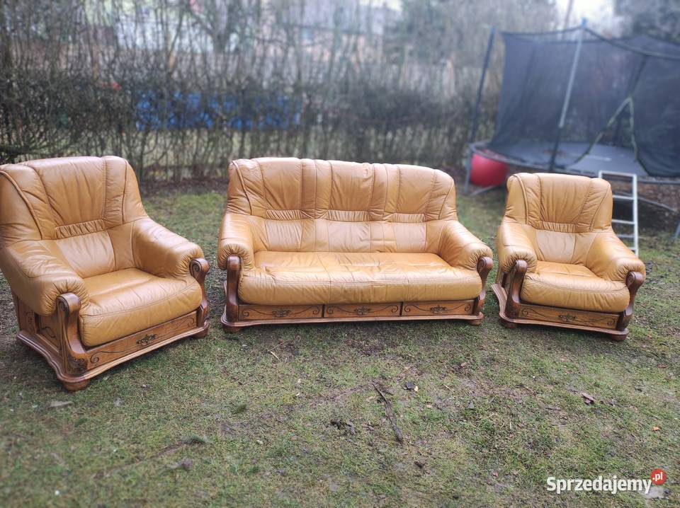 Komplet wypoczynkowy skórzany