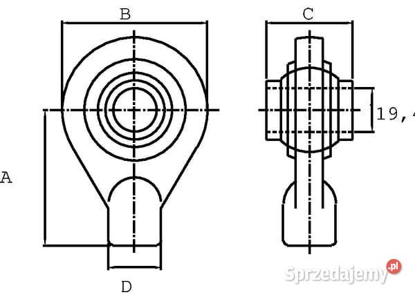 Końcówka siłownika G194 KR L60 mm KR19460D