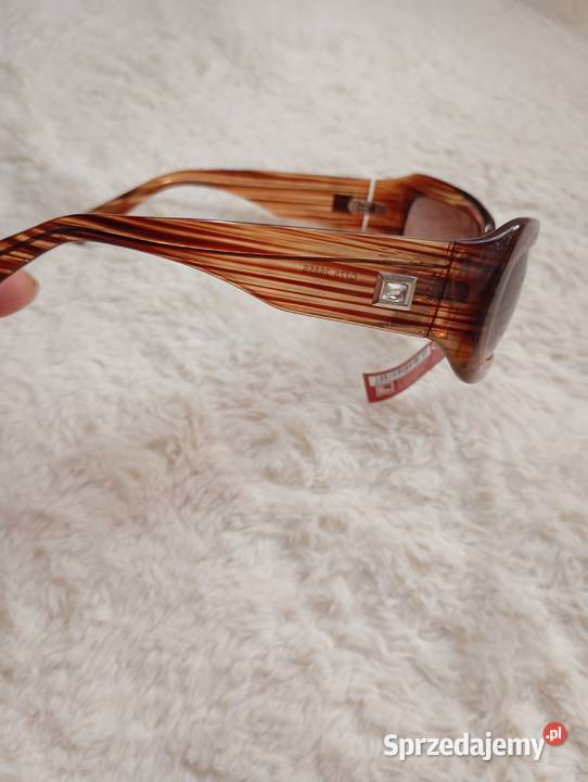 Bogato zdobione brązowe okulary przeciwsłoneczne Okulary