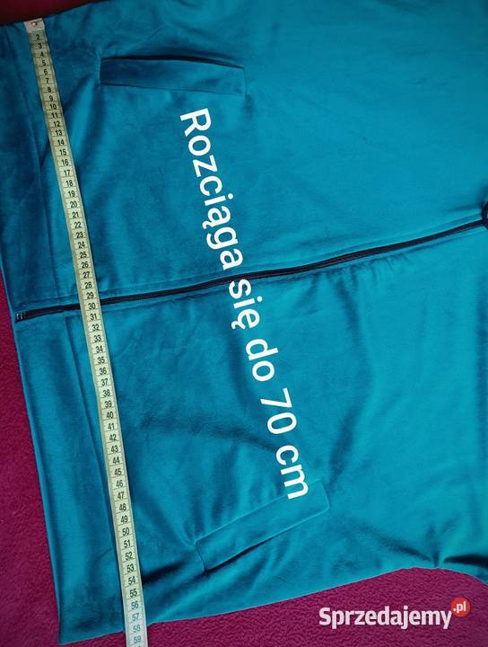 Dres niebieski komplet welurowy wiskoza Cieszyn