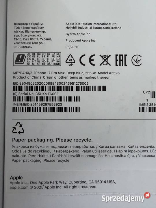 iPhone 17 pro 256 GB gwarancja Apple i Apple / iPhone Skarżysko-Kamienna