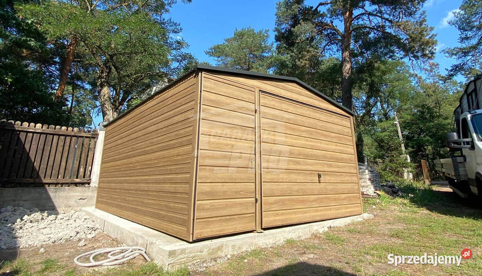 Garaż Blaszany 4x5m Brama uchylna drzwi śląskie