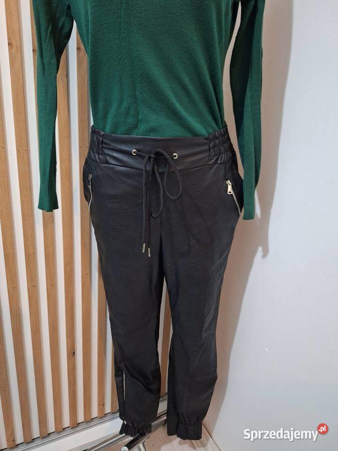 LXL Spodnie eko skórka nowe czarny Frombork